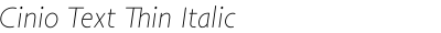 Cinio Text Thin Italic